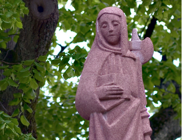 Wiborada-Statue am Wiborada-Brunnen